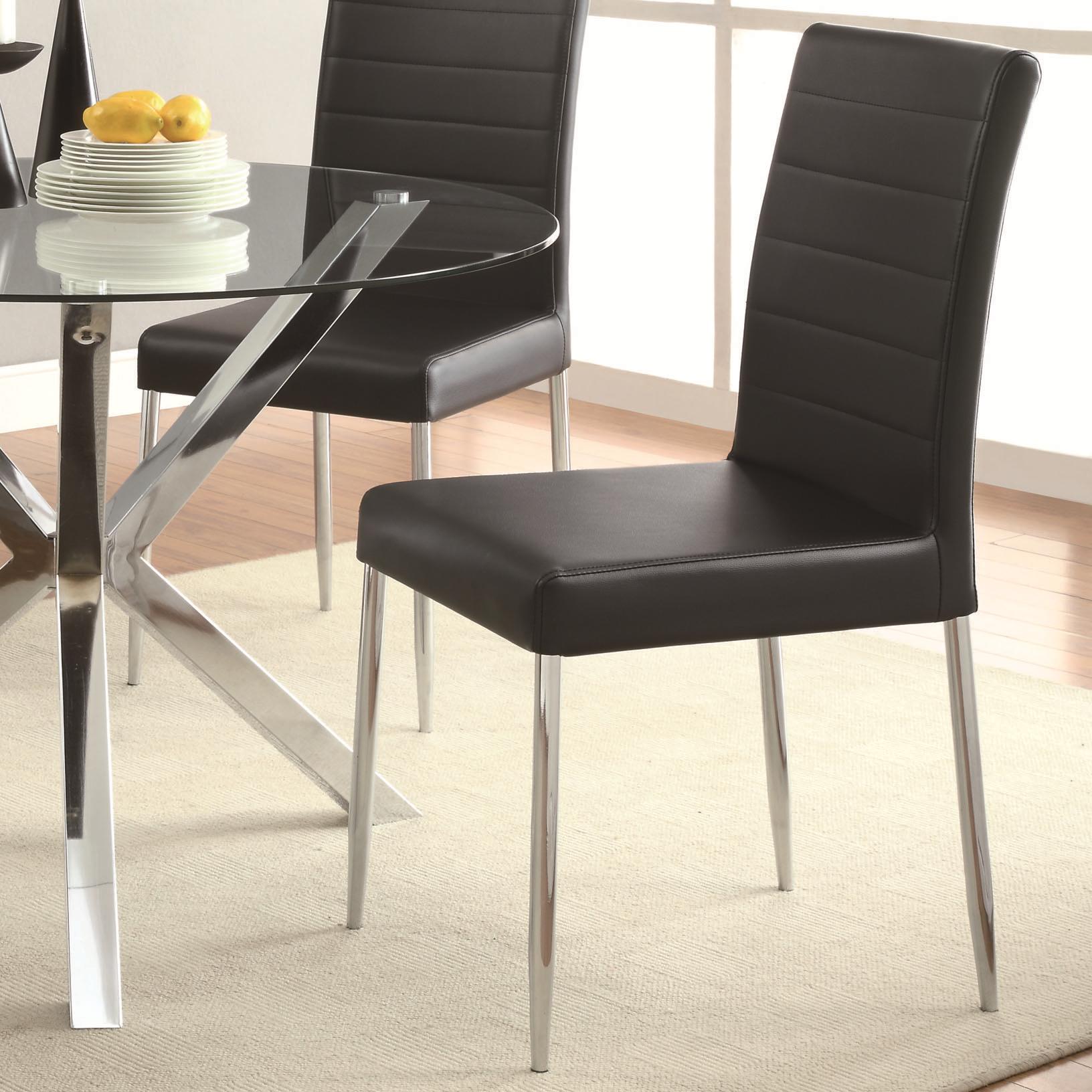 Black chairs with chrome legs shop